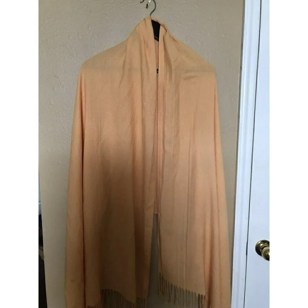 Pashmina Original 90% Cashmere 10% Silk Orange Color Scarf Feels Amazing